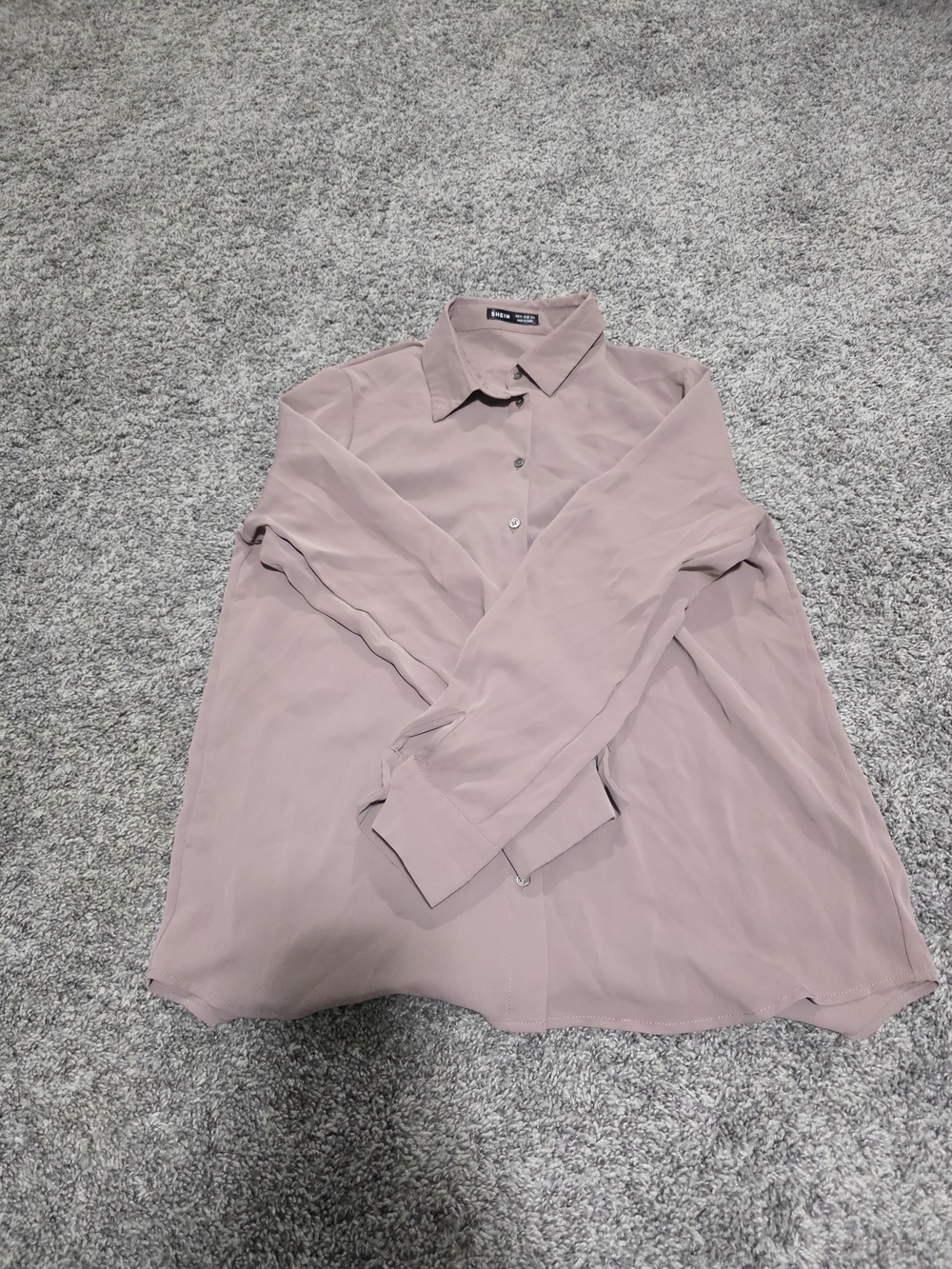 SHEIN Dusty Rose Button-Up Blouse